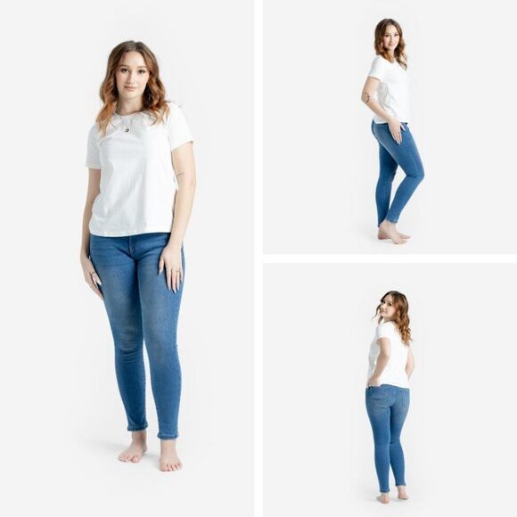 NEW Lularoe NWT Skinny Denim Medium Blue Wash Slimming Panel Stretch Comfy - Picture 2 of 6